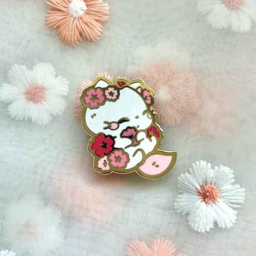 Sakura Neko Enamel Pin (Seconds Grade)